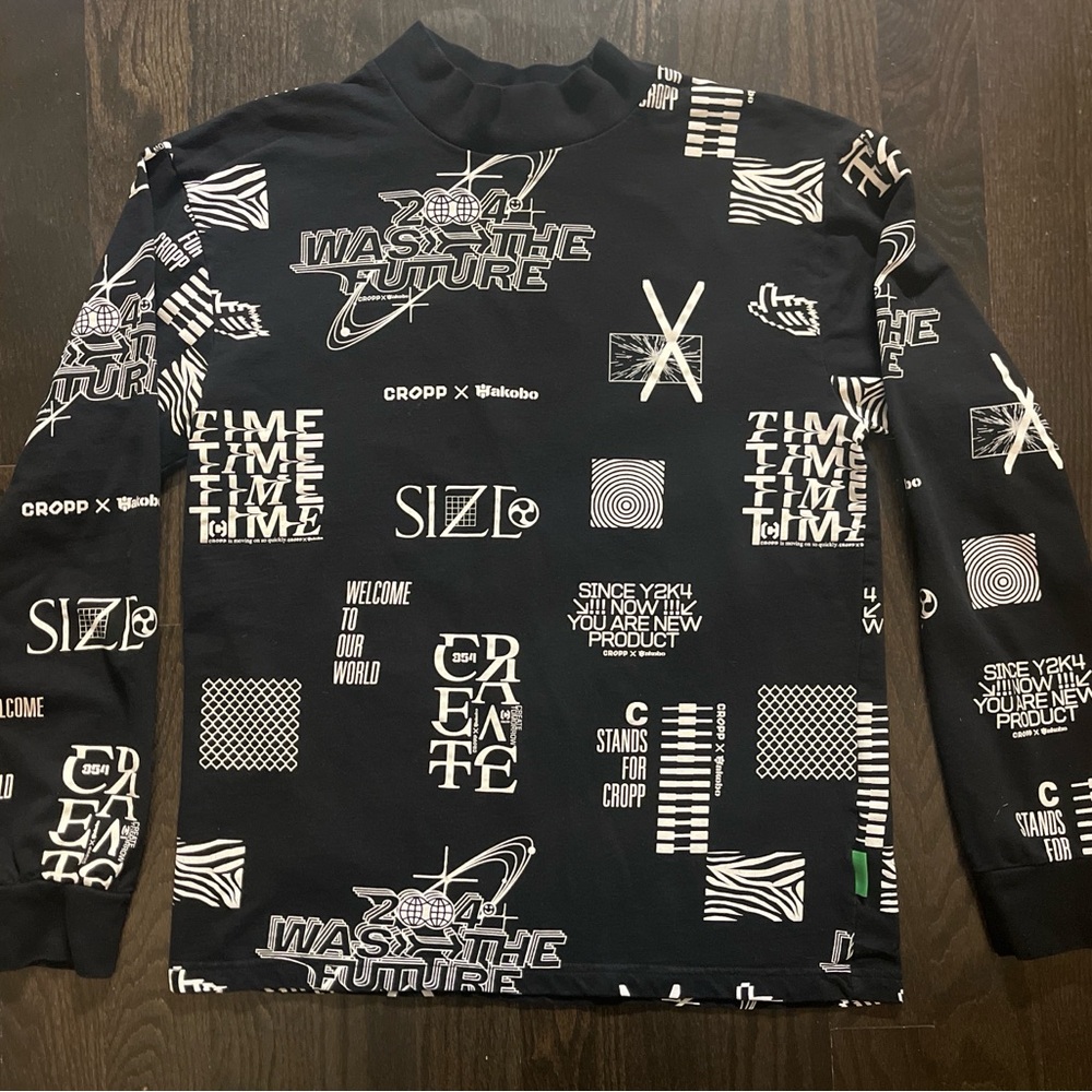 CROPP x Haikobo Graphic Crewneck XL | Y2K Streetwear Neon Back Print 💯Cotton